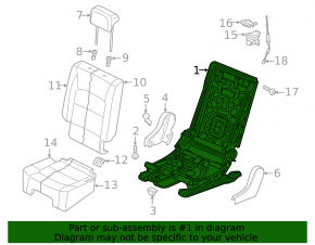 Rear right seat runner, 2nd row, right, VW Tiguan 18-24, mechanical, without frame