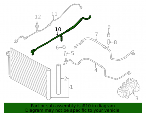 Air conditioner tube compressor-heater second BMW 5 F10 12-16 2.0T