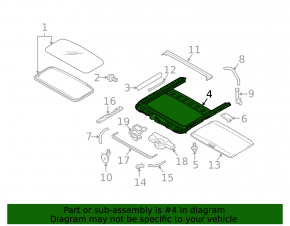 Sunroof mechanism Subaru Outback 10-14