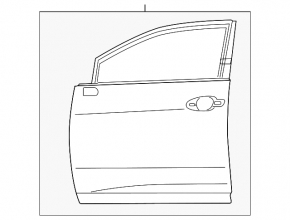 Bare door front right Lexus RX350 RX450h 10-15