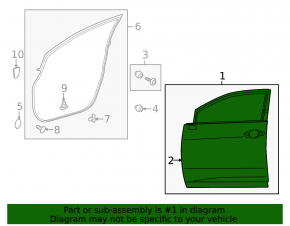 Bare door front right Lexus RX350 RX450h 10-15