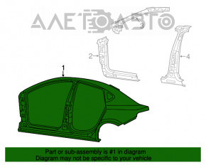 Quarter wing rear right Dodge Dart 13-14