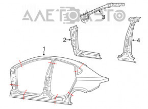 Quarter wing rear right Dodge Dart 13-14