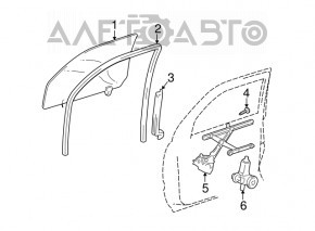 Front right door glass Lexus RX300 RX330 RX350 RX400h 04-09