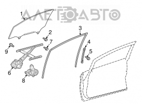 Front left door glass for Toyota Prius 30 10-15