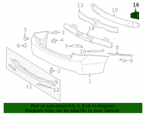 Rear bumper reinforcement fang left Honda Accord 13-15 iron