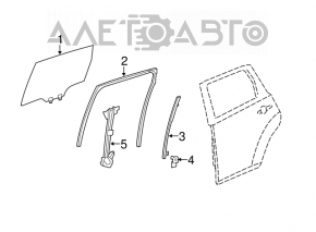Rear left window lift with motor for Acura MDX 2013