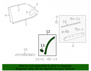 Door arch trim lower rear left Lexus RX350L RX450hL 18-22 long