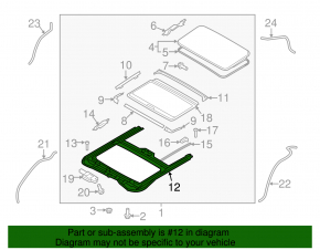 Sunroof mechanism frame Hyundai Elantra AD 17-20