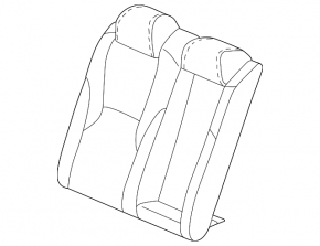 Rear seat, 2nd row, upper right, Honda Accord 23-24, gray fabric, with white stitching, with armrest, dry-cleanable, dented, with armrest