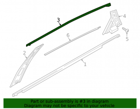 Upper rear left door molding for Kia K5 21-24, chrome, dents