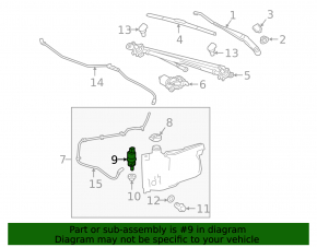 Cadillac ATS 13- Windscreen Washer Motor