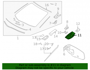 Interior mirror cover for Toyota Sienna 21-25 under camera