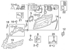Front right headlight complete Audi Q5 8R 09-12 prerest, xenon