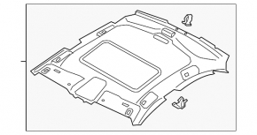 Black headlining for an Audi A4 B9 18-25, under the sunroof, scratched