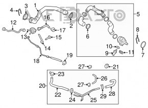Cooling pipe left Porsche Macan 15-18 3.0T, 3.6T