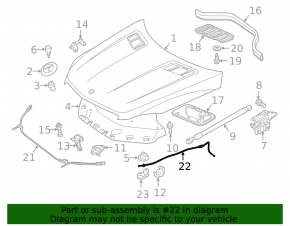 Bonnet Lock Release Cable Rear Mercedes GLS-class X166 13-19