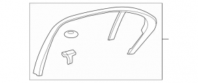 Door frame inner rear right Mercedes C-class W205 15-21 black, without curtain
