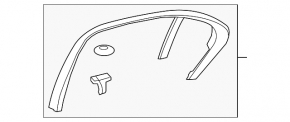 Door frame inner rear right Mercedes C-class W205 15-21 black, without curtain