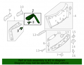 Left tailgate trim for Mercedes GLC 16-22, light gray