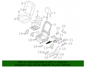 Driver's seat runner plug, rear left, Mitsubishi Outlander 22-25