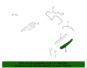Rear wiper arm Ford Flex 09-19