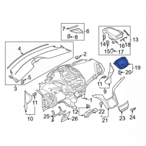 Ford C-max MK2 13-18 Type 2 Central Dashboard Air Vent Trim
