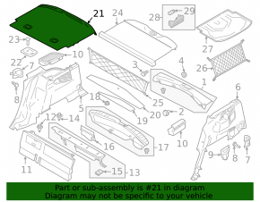 Rear boot floor Ford C-max MK2 13-17 Energi, black, missing plastic trims