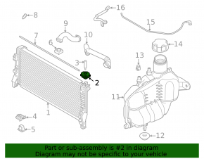 Radiator bracket upper left BMW X1 F48 16-22 B46 rubber