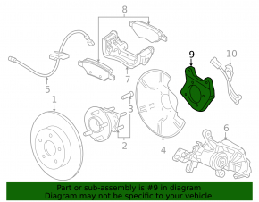 Rear left hub mounting bracket Chevrolet Volt 11-15 rusty