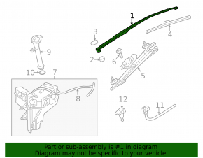 Left wiper arm Infiniti JX35 QX60 13-