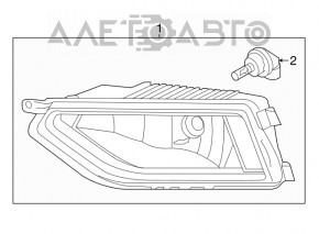 Fog lamp PTF right VW Atlas 18-20 prerest