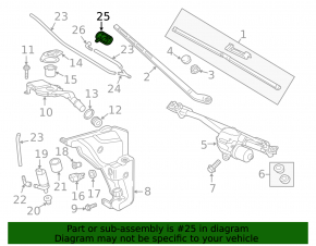 Windshield washer nozzle left Audi A6 C7 12-18