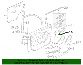 Audi Q7 16-19 front left door trim molding in dark walnut finish
