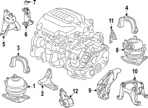 Right engine mount for Acura MDX 2015-2016 3.5 3.0