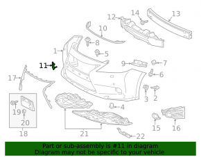 Plug towing hook front bumper Lexus ES300h ES350 13-15 prerest