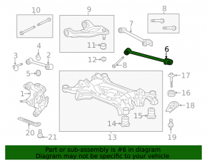Honda Accord 13-17 rear left diagonal control arm with eye