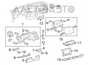Glove box, upper glove compartment Toyota Sequoia 08-16 black