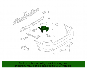 Left rear bumper bracket for Subaru Legacy 10-14