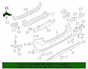 Rear bumper mount left upper VW Golf 15-21