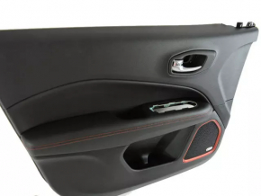 Door trim card front left Jeep Compass 17-21 leather black with red stitching, Trailhawk, beats