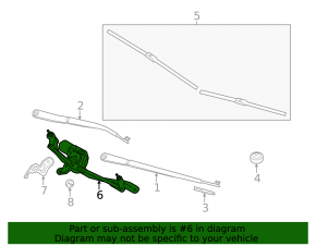 Windscreen wiper trapezoid with motor BMW 5 F10 11-16