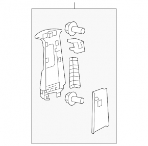 Left center pillar trim, upper belt, Toyota Avalon, gray, 2005-2006