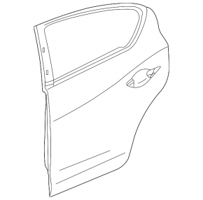 Bare rear right door Acura ILX 13-15 pre-rest black, dent at the lower hinge