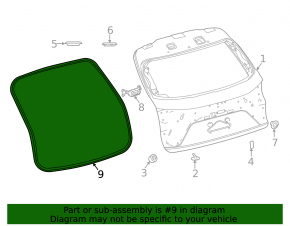Rubber seal for the Lexus NX 22-25 trunk door