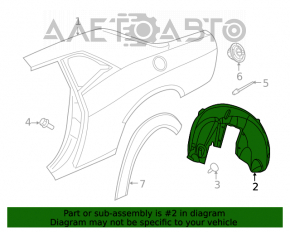 Rear right fender liner Dodge Challenger 15-23 rest
