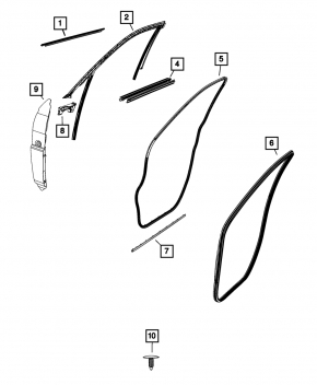 Jeep Grand Cherokee WL 21-25 front left door seal