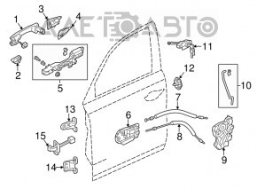 Door handle outer front left Acura TLX 15-19