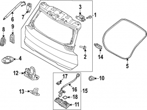 Kia EV9 2024-25 bare trunk door