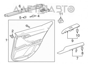 Rear right window lifter control trim Toyota Camry v70 18-24 black
